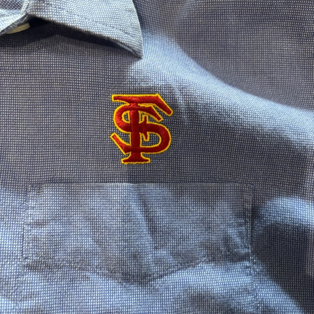 Cutter & Buck Florida State University FSU Blue Casual Button-Down Shirt - Picture 4 of 5